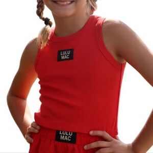 Lulu Mac Red Youth Solid Tank Top